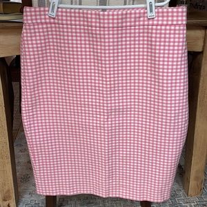 J. Crew Pink & White Pencil Skirt Size 8